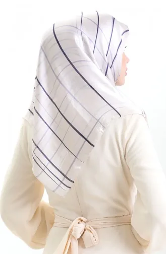 وشاح جان جان منقوش 70315-01 أزرق داكن أرجواني 70315-01