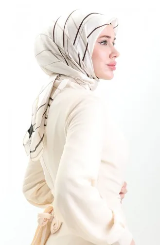 Patterned Jan Jan Scarf 70315-04 Cream Brown 70315-04