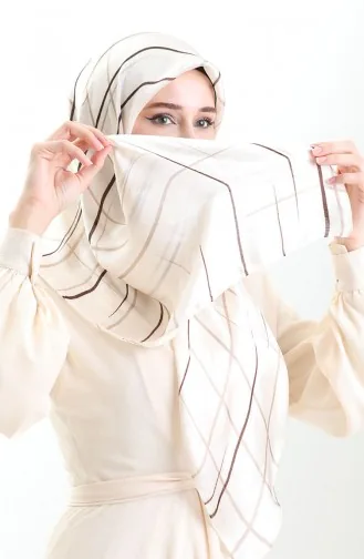 Patterned Jan Jan Scarf 70315-04 Cream Brown 70315-04