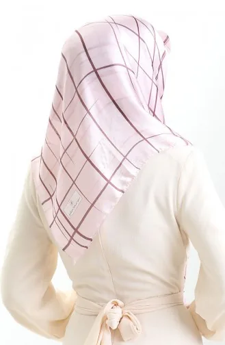 Desenli Jan Jan Eşarp 70315-05 Pembe Mürdüm