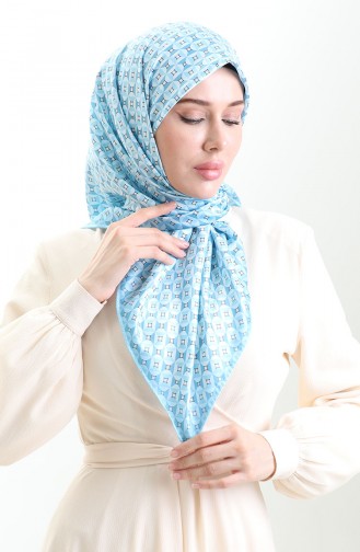 Dijital Rayon Eşarp 70307-02 Mavi