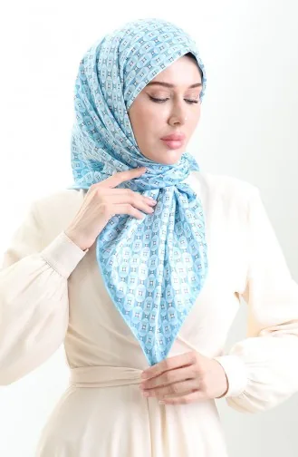 Digitale Rayon Sjaal 70307-02 Blauw 70307-02