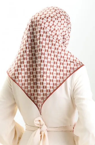 Dijital Rayon Eşarp 70307-06 Kahverengi