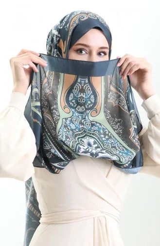 Gemusterter Weicher Schal 70313-02 Petrol Pistaziengrün 70313-02