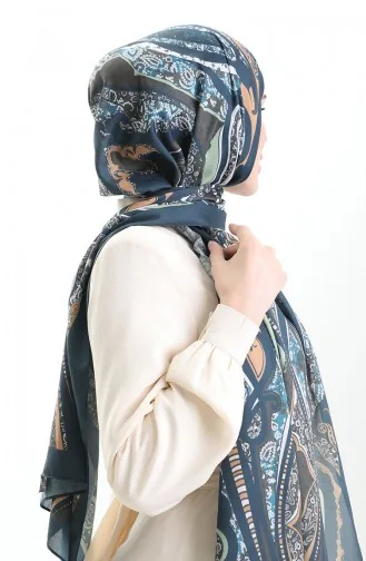 Gemusterter Weicher Schal 70313-02 Petrol Pistaziengrün 70313-02