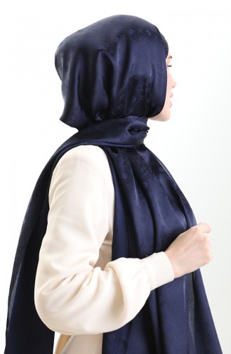 Karaca Jakarlı Şal 81097-09 Lacivert