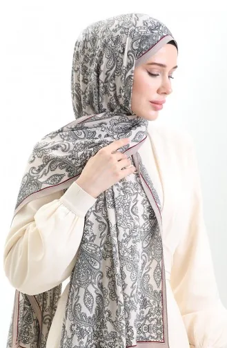 Karaca Châle Crêpe Mio A Motifs 81099-02 Creme Vison 81099-02