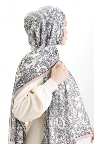 Karaca Châle Crêpe Mio A Motifs 81099-02 Creme Vison 81099-02