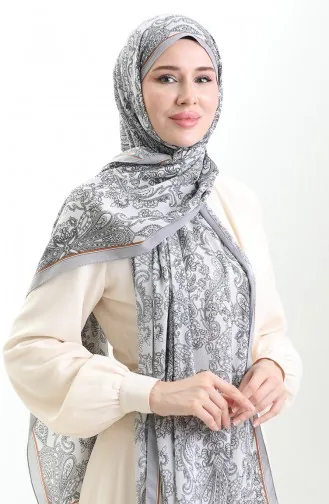 Mio Crepe Sjaal Met Karaca Patroon 81099-05 Grijs 81099-05