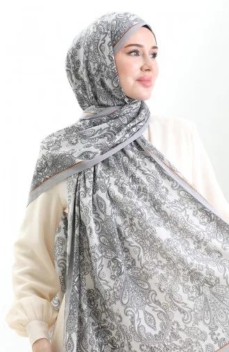 Mio Crepe Sjaal Met Karaca Patroon 81099-05 Grijs 81099-05