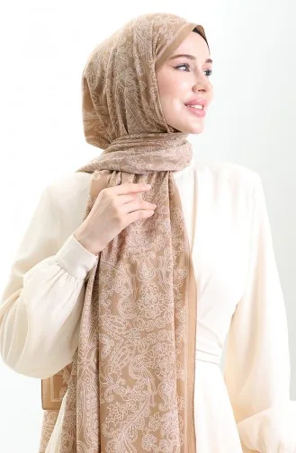 شال كريب ميو بنقشة كاراكا 81099-08 تربة 81099-08