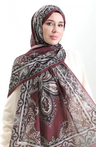 Karaca Gestreepte Katoenen Sjaal 82002-03 Bordeaux Rood Zwart 82002-03