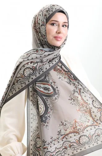 Karaca Gemusterter Baumwollschal 82002-12 Dunkelbeige Nerz 82002-12