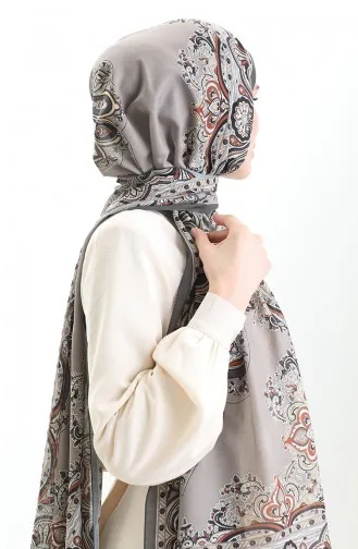 Karaca Gemusterter Baumwollschal 82002-12 Dunkelbeige Nerz 82002-12