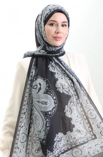 Karaca Desenli Cotton Şal 82002-13 Siyah Gri