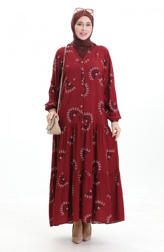 Robe Hijab Bordeaux 0088-04