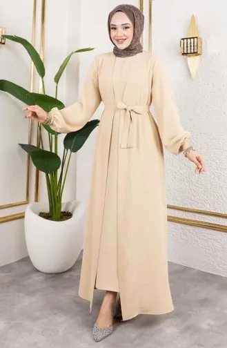 Asil Abaya Suit 0336-01 Beige 0336-01