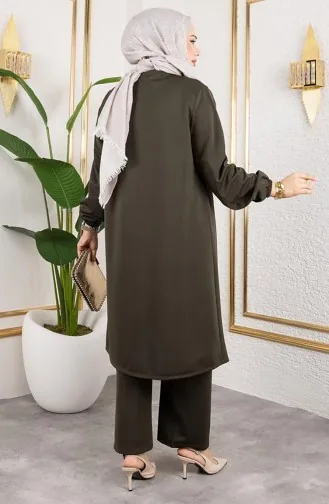 Büzgülü Tesettür Takım 2061-04 Haki