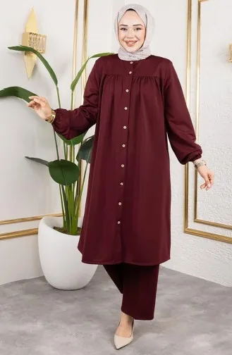Ensemble Hijab Plissé 2061-05 Bordeaux 2061-05