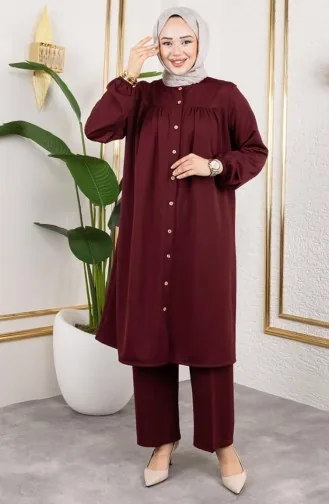 Ensemble Hijab Plissé 2061-05 Bordeaux 2061-05