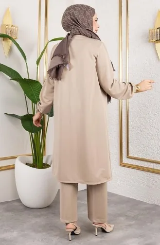 Ensemble Hijab Plissé 2061-06 Beige 2061-06