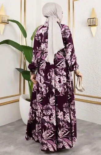 Robe En Viscose Taille Tunnel 7119-05 Prune 7119-05