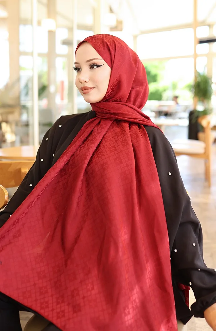 Karaca Jacquard Schal 81096-10 Weinrot 81096-10