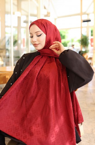 Karaca Jakarlı Şal 81096-10 Bordo