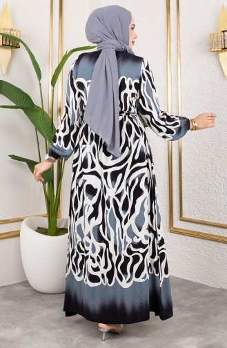 Schwarz Hijab Kleider 7127-03