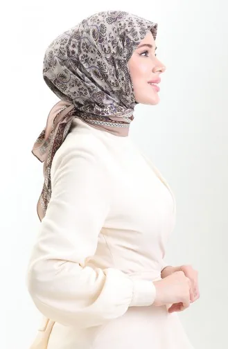 Écharpe à Motifs Karaca Cupra 81088-04 Marron Clair Lilas 81088-04