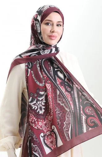 Châle Doux à Motifs 70313-09 Bordeaux Foncé 70313-09
