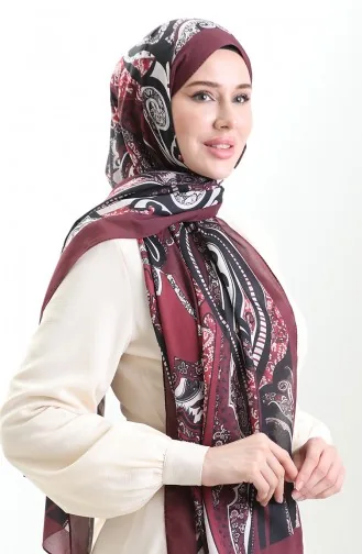 Châle Doux à Motifs 70313-09 Bordeaux Foncé 70313-09