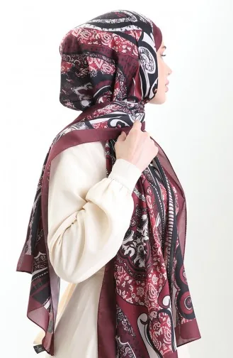 Châle Doux à Motifs 70313-09 Bordeaux Foncé 70313-09