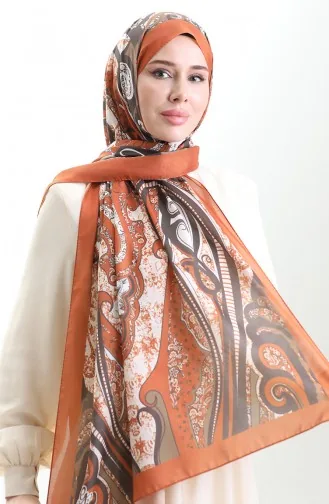 Desenli Soft Şal 70313-12 Taba