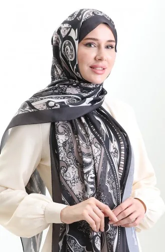 Patterned Soft Shawl 70313-13 Black Mink 70313-13