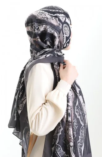 Patterned Soft Shawl 70313-13 Black Mink 70313-13