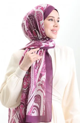 شال ناعم منقوش 70313-16 لون أرجواني فوشيا 70313-16