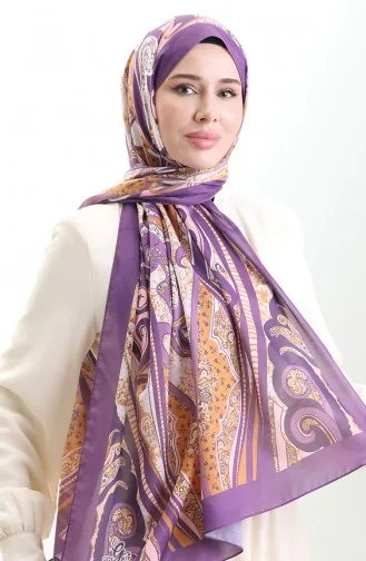 Patterned Soft Shawl 70313-17 Lilac Mustard 70313-17