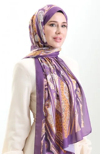 Patterned Soft Shawl 70313-17 Lilac Mustard 70313-17