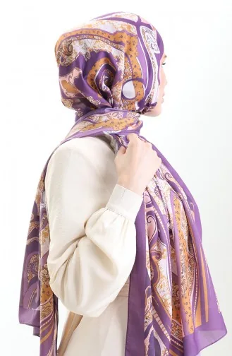 Patterned Soft Shawl 70313-17 Lilac Mustard 70313-17