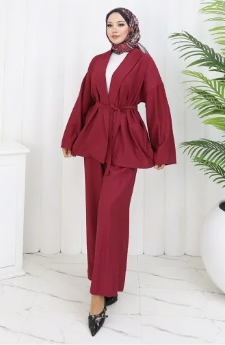 Kimonobroek Tweedelig Pak 11322-07 Bordeauxrood 11322-07