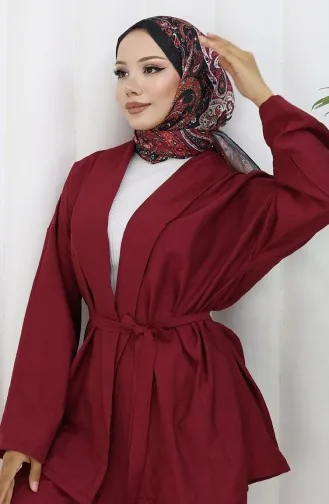 Kimonobroek Tweedelig Pak 11322-07 Bordeauxrood 11322-07