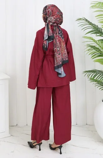 Kimonobroek Tweedelig Pak 11322-07 Bordeauxrood 11322-07