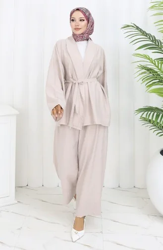 طقم كيمونو بنطلون قطعتين 11322-08 مينك 11322-08