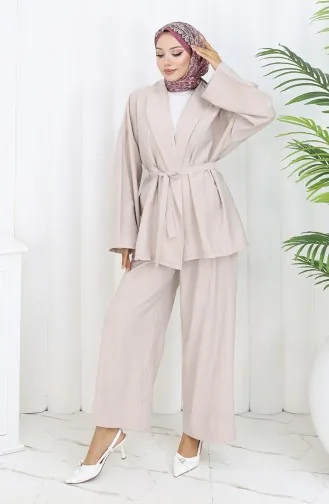 طقم كيمونو بنطلون قطعتين 11322-08 مينك 11322-08