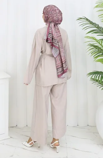 طقم كيمونو بنطلون قطعتين 11322-08 مينك 11322-08
