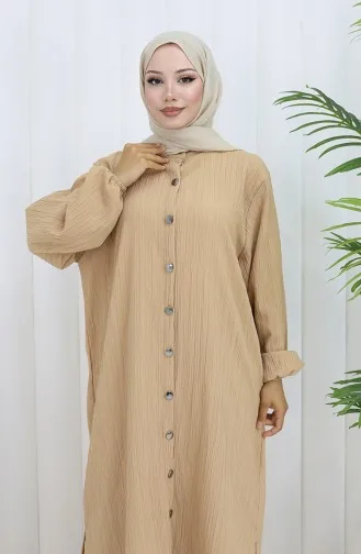 بدلة مزدوجة من قماش الكريب، بنطلون، تونيك، 2093-01، لون القهوة والحليب 2093-01