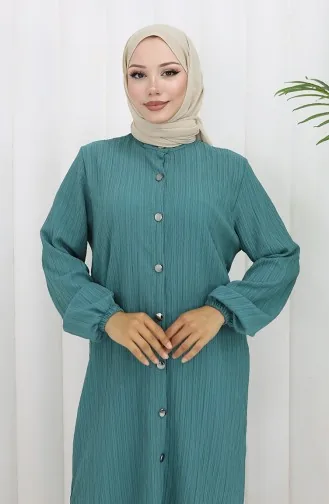 بدلة تونيك وبنطلون من قماش الكريب مكونة من قطعتين 2093-02 بترولي 2093-02