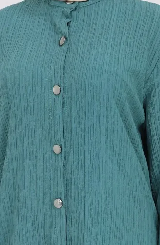 بدلة تونيك وبنطلون من قماش الكريب مكونة من قطعتين 2093-02 بترولي 2093-02