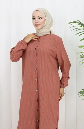 بدلة تونيك وبنطلون من قماش الكريب مكونة من قطعتين 2093-04 وردي باهت 2093-04